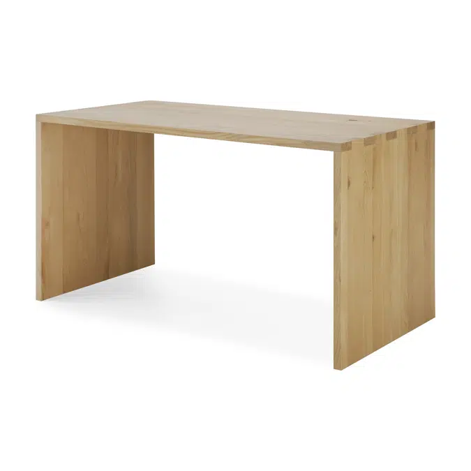 U desk - varnished oak - rectangular - with cable management - 160x80x76 cm