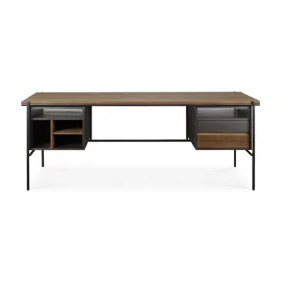 Image for Oscar desk - teak - 2 drawers - rectangular - 200x90x76 cm