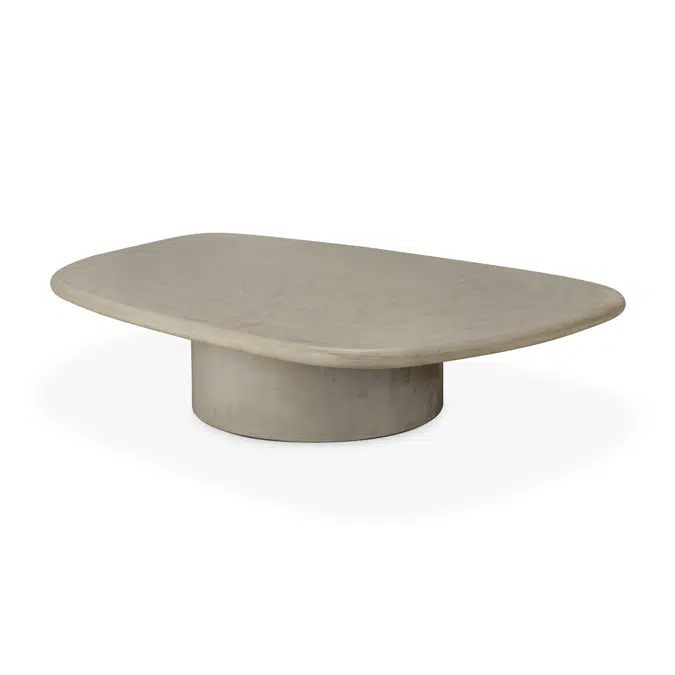 Elements outdoor coffee table - varnished concrete - Light Grey - pebble shape - 134 x 96 x 30 cm