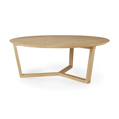 Image for Tripod coffee table - varnished oak - round - 96x96x36 cm