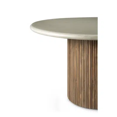 Obrázek pro Roller Max outdoor table - varnished concrete top - reclaimed teak base - Light Grey - round - 125x125x76 cm