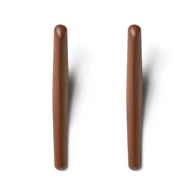 PI wall hanger - varnished mahogany - set of 2 - 3x8x21 cm