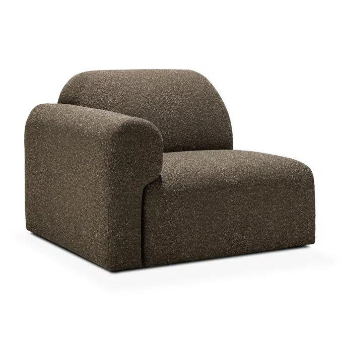 Bulky modular sofa - Cedar fabric - end seater with R arm 95x95x75 cm
