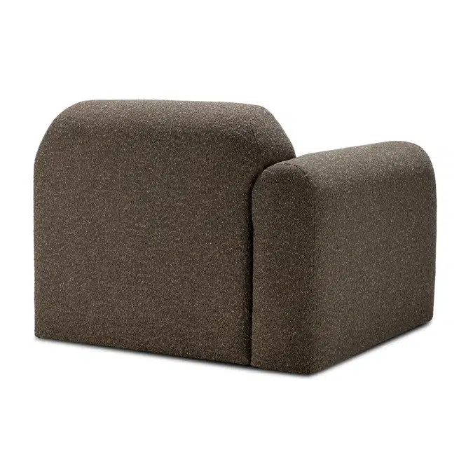 Bulky modular sofa - Cedar fabric - end seater with R arm 95x95x75 cm