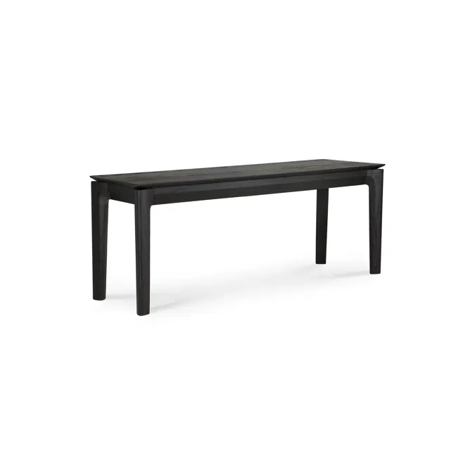 Bok bench - varnished oak - black - 146x35x46 cm