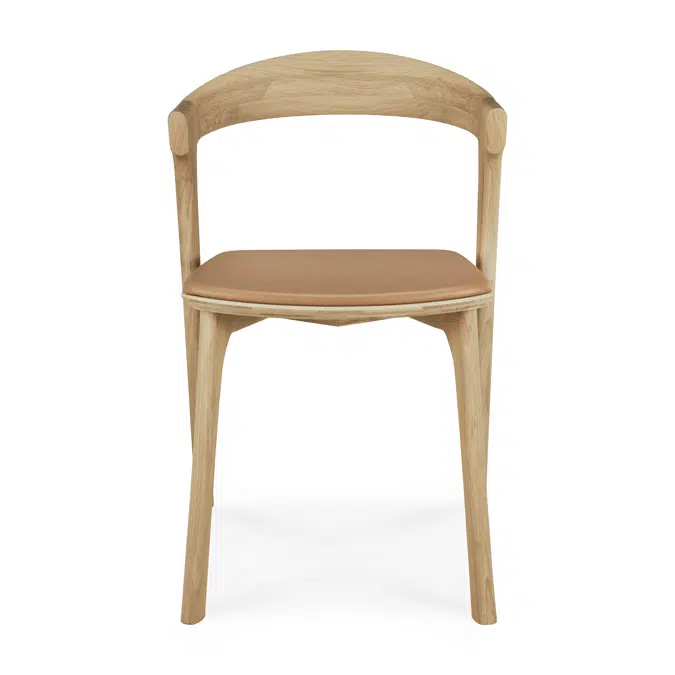 Bok chair - varnished oak - Sienna leather - 50x54x76 cm