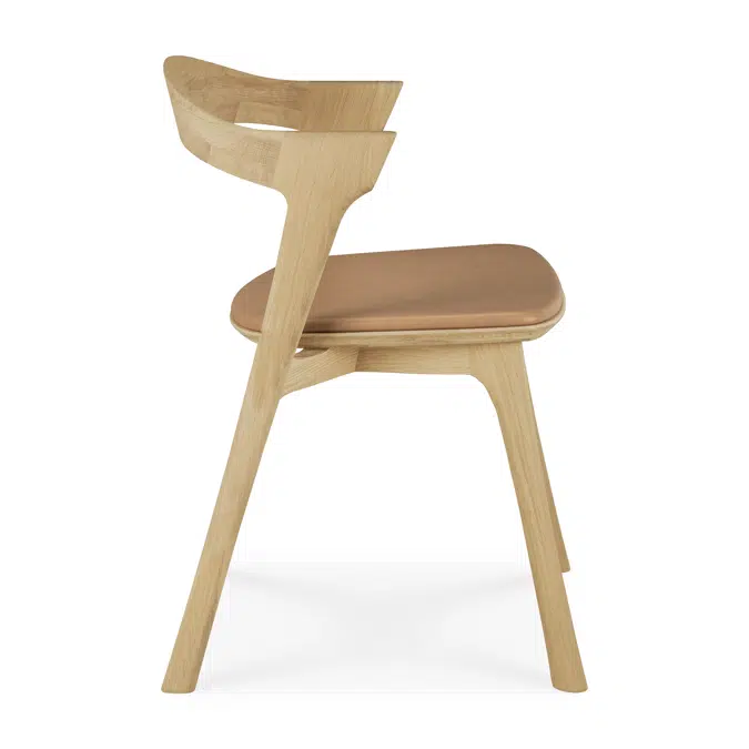 Bok chair - varnished oak - Sienna leather - 50x54x76 cm