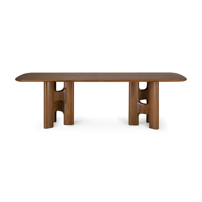 Flow dining table - varnished teak - wild brown - rectangular - 250 x 113 x 76 cm