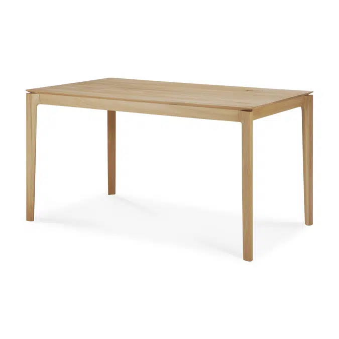 Bok desk - varnished oak - rectangular - with cable management - 140x70x76 cm