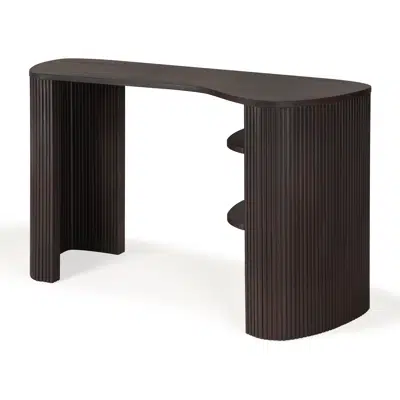 bilde for Roller Max desk - varnished mahogany - dark brown - pebble shape - 137x52x78 cm