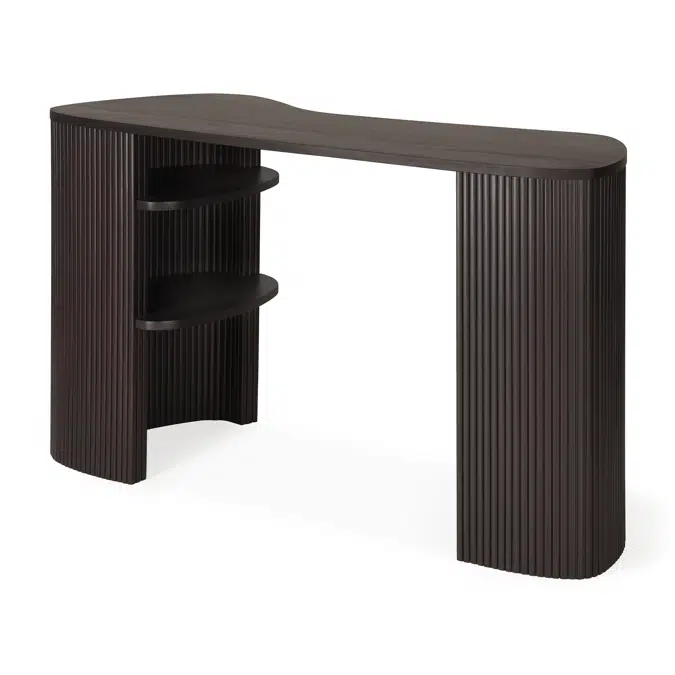 Roller Max desk - varnished mahogany - dark brown - pebble shape - 137x52x78 cm