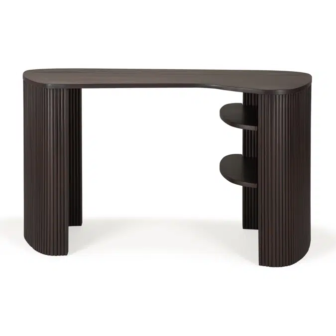Roller Max desk - varnished mahogany - dark brown - pebble shape - 137x52x78 cm