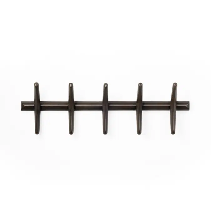 PI wall coat rack - varnished mahogany - dark brown - 70x10x21 cm