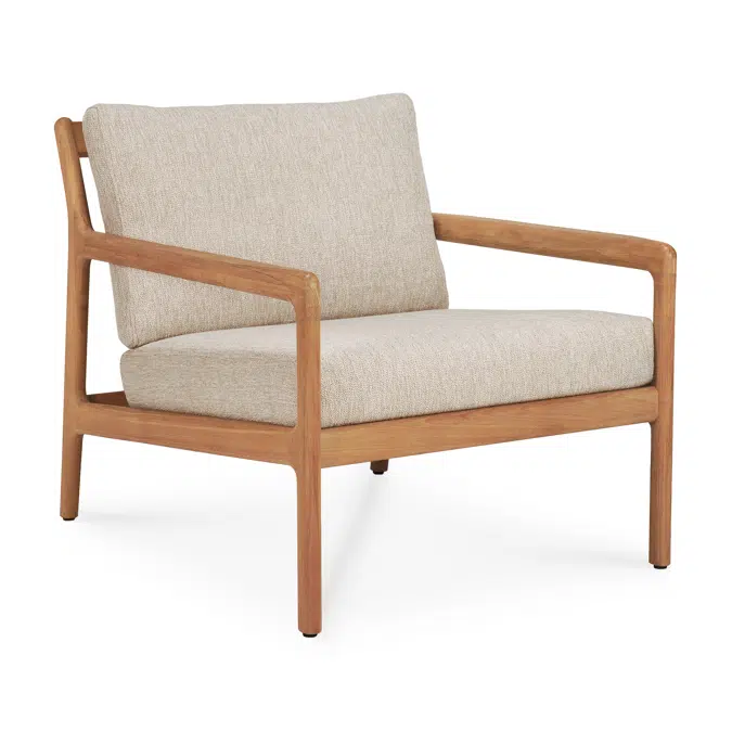 Jack outdoor lounge chair - teak - Natural fabric - 76x90x74 cm