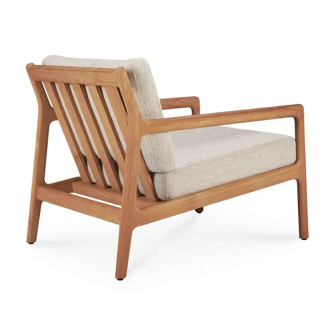 Jack outdoor lounge chair - teak - Natural fabric - 76x90x74 cm