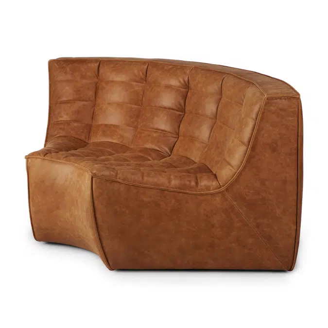 N701 modular sofa - Old Saddle leather - 90° round corner - 120x120x76 cm