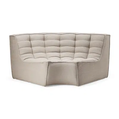 Image for N701 modular sofa - Beige fabric - 90° round corner - 120x120x76 cm