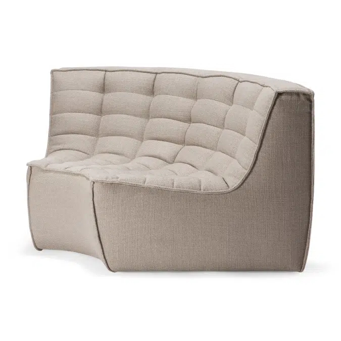 N701 modular sofa - Beige fabric - 90° round corner - 120x120x76 cm