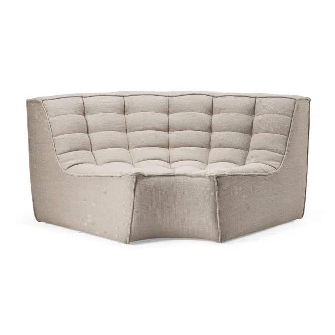 N701 modular sofa - Beige fabric - 90° round corner - 120x120x76 cm