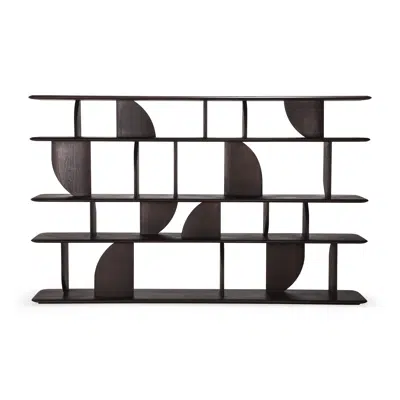 obraz dla Geometric rack - varnished teak - dark brown - 210x35x130 cm