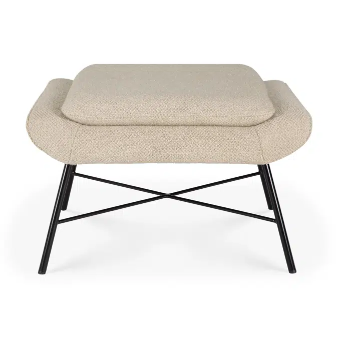 Barrow footstool - Off White fabric - 60x45x38 cm