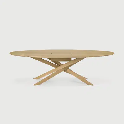 Image for Mikado meeting table - varnished oak - oval - with wire management box - 267x138x76 cm