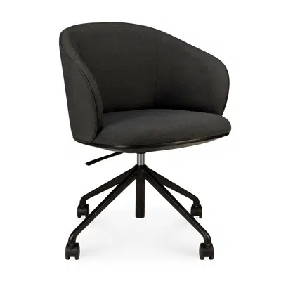 Image for Unda office chair - Charcoal fabric - black base - with wheels  - 61 x 59 x 77-87 cm