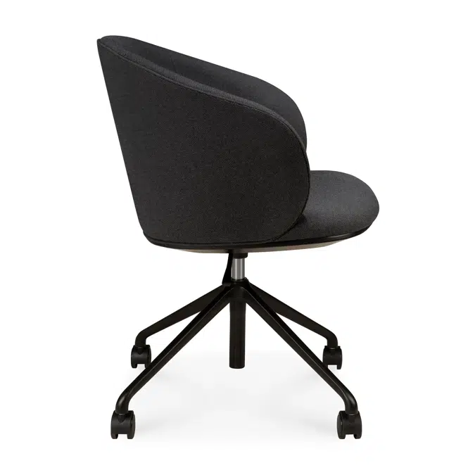 Unda office chair - Charcoal fabric - black base - with wheels  - 61 x 59 x 77-87 cm