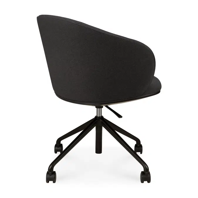Unda office chair - Charcoal fabric - black base - with wheels  - 61 x 59 x 77-87 cm