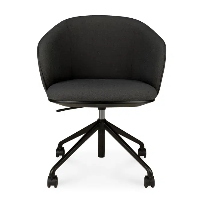 Unda office chair - Charcoal fabric - black base - with wheels  - 61 x 59 x 77-87 cm
