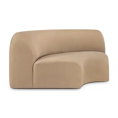 Bild für Bulky modular sofa - Light Sepia fabric - 90° round corner - 133x133x75 cm