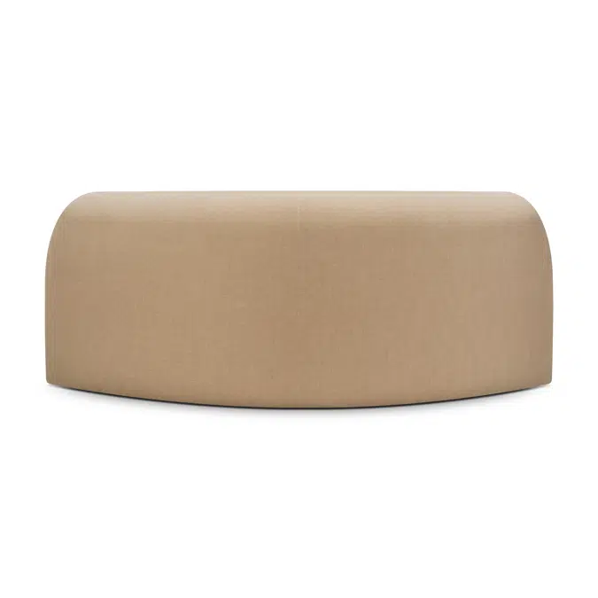 Bulky modular sofa - Light Sepia fabric - 90° round corner - 133x133x75 cm