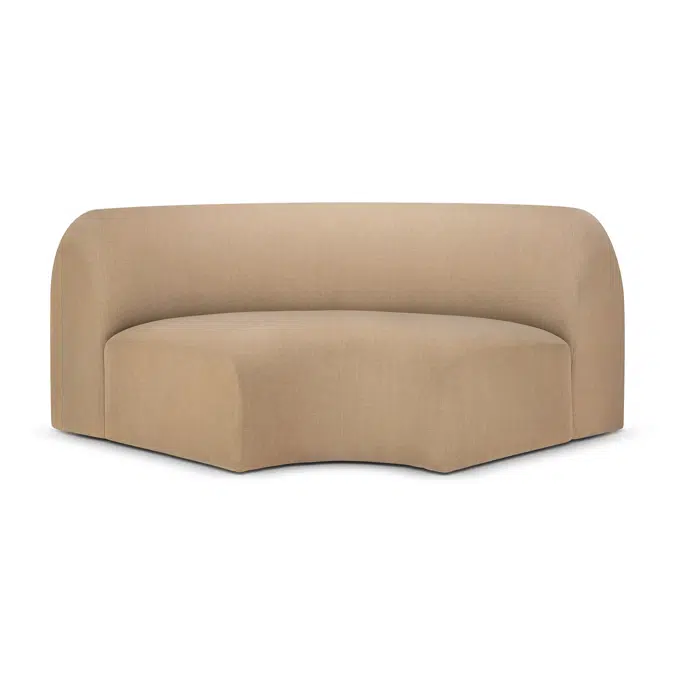 Bulky modular sofa - Light Sepia fabric - 90° round corner - 133x133x75 cm