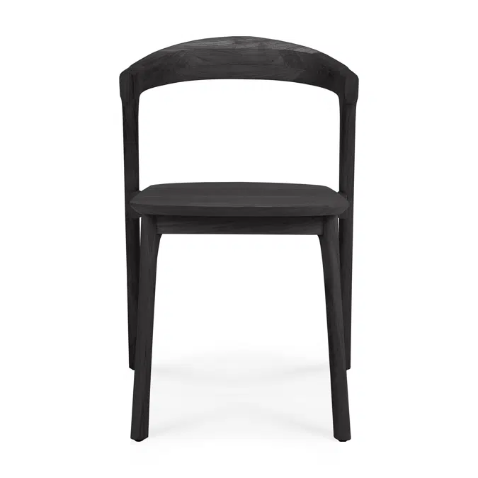 Bok outdoor chair - varnished teak - black - 50x54x76 cm