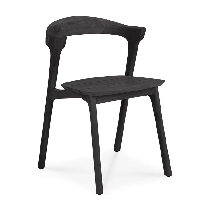 Bok outdoor chair - varnished teak - black - 50x54x76 cm