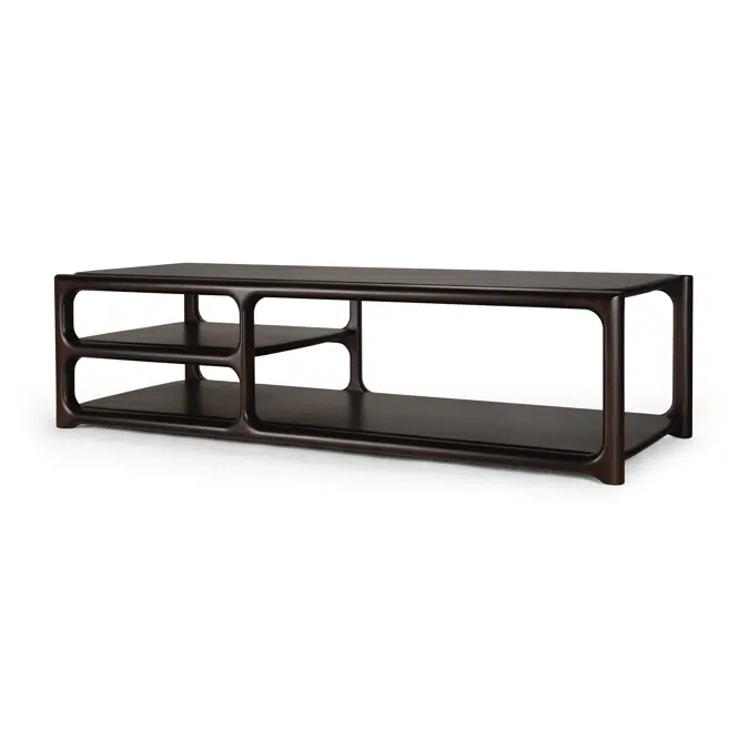 Eda coffee table - varnished mahogany - rose brown - rectangular - 150 x 60 x 40 cm