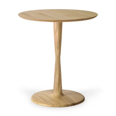 Image for Torsion table - varnished oak - round - 70x70x76 cm