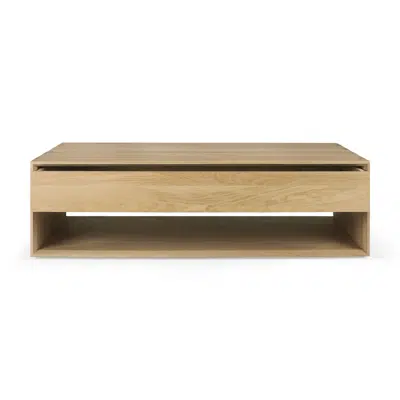 obraz dla Nordic coffee table - oak - 1 drawer - rectangular - 120x70x35 cm