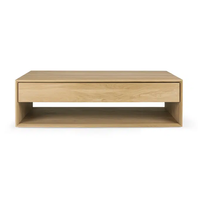 Nordic coffee table - oak - 1 drawer - rectangular - 120x70x35 cm