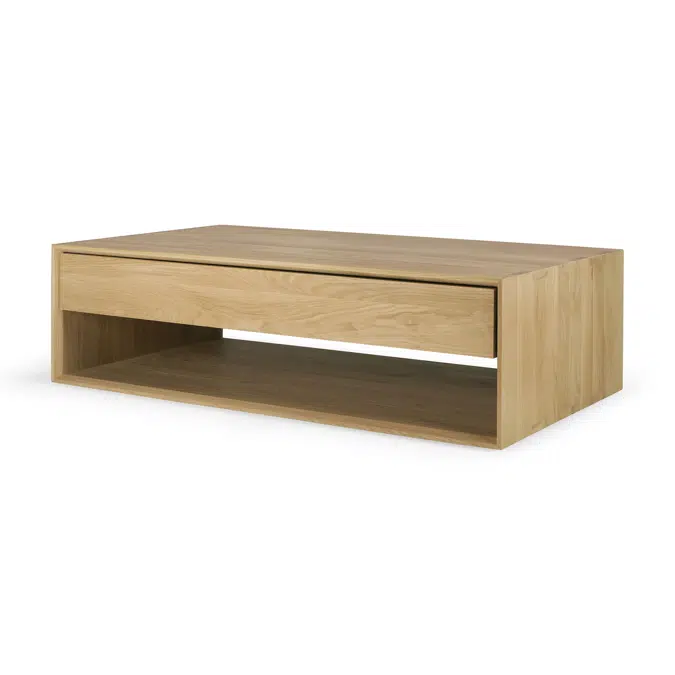 Nordic coffee table - oak - 1 drawer - rectangular - 120x70x35 cm