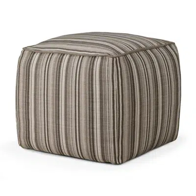 รูปภาพสำหรับ Zahara outdoor pouf - Grey Stripe fabric - 50 x 50 x 45 cm