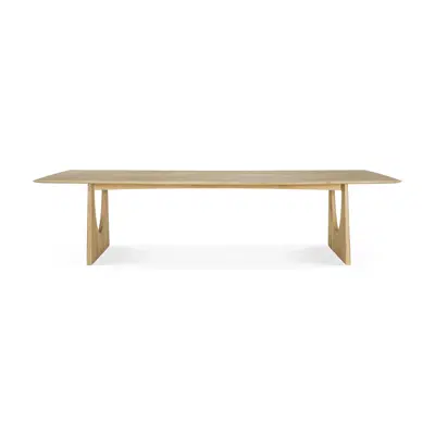 Image for Geometric meeting table - varnished oak - rectangular - with wire management boxes - 313x140x76 cm