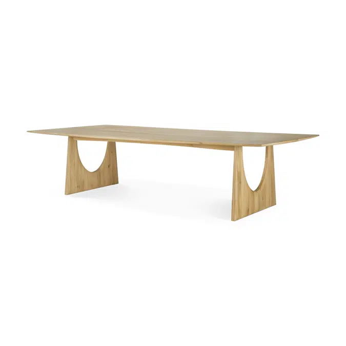 Geometric meeting table - varnished oak - rectangular - with wire management boxes - 313x140x76 cm