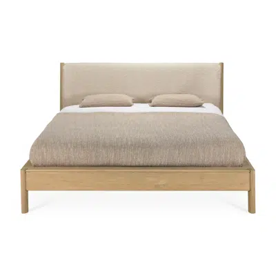Image for PI bed - oak - Cloud fabric - mattress 180x200 - without slats - removable cover - 202x222x105 cm