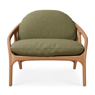 Image for Vime outdoor lounge chair - teak - beige cord - green structured - 84 x 93 x 69 cm