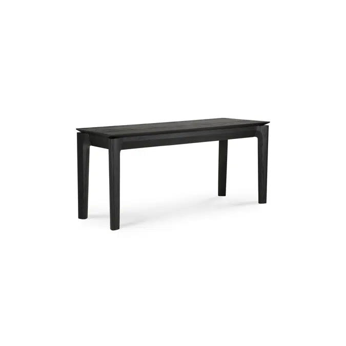 Bok bench - varnished oak - black - 126x35x46 cm