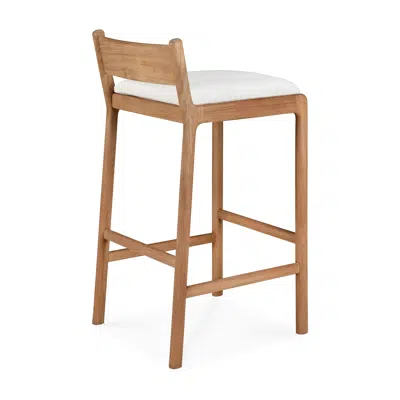 Image for Jack outdoor bar stool - teak - Off White fabric - 46 x 50 x 96 cm