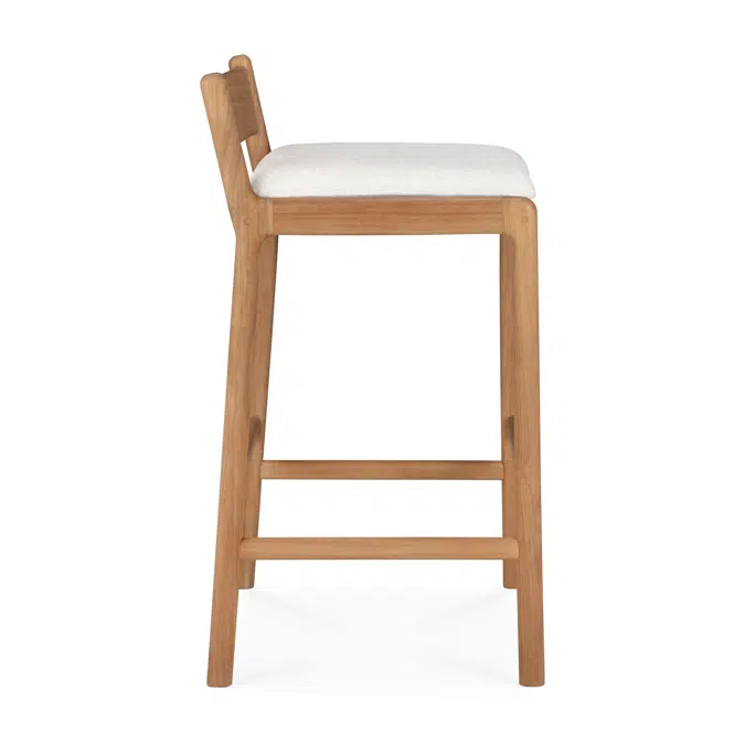 Jack outdoor bar stool - teak - Off White fabric - 46 x 50 x 96 cm