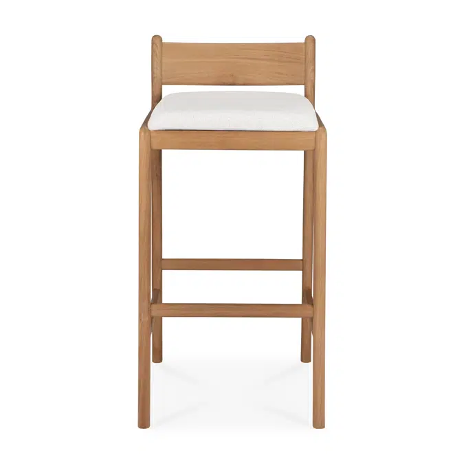 Jack outdoor bar stool - teak - Off White fabric - 46 x 50 x 96 cm