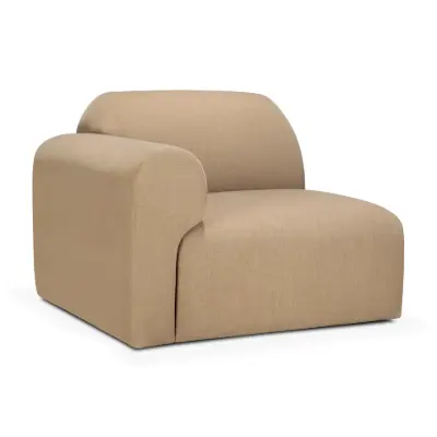Image for Bulky modular sofa - Light Sepia fabric - end seater with R arm - 95x95x75 cm